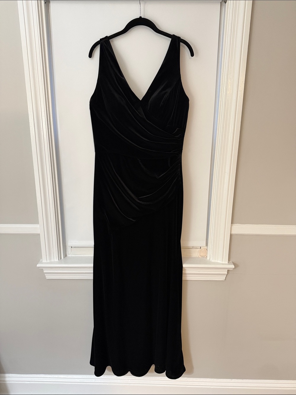 Revolve Velvet Black V-Neck Dress